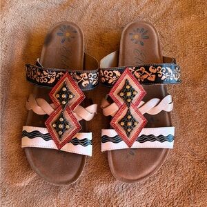 Elite by Corkys Crestview Boho Leather Sandals Size